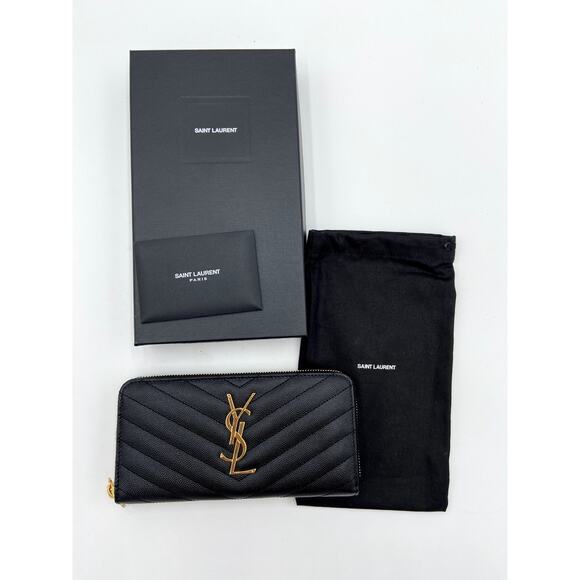 YSL Monogram Large Continental Zip Wallet in Grained Leather - Picture 3 of 10
